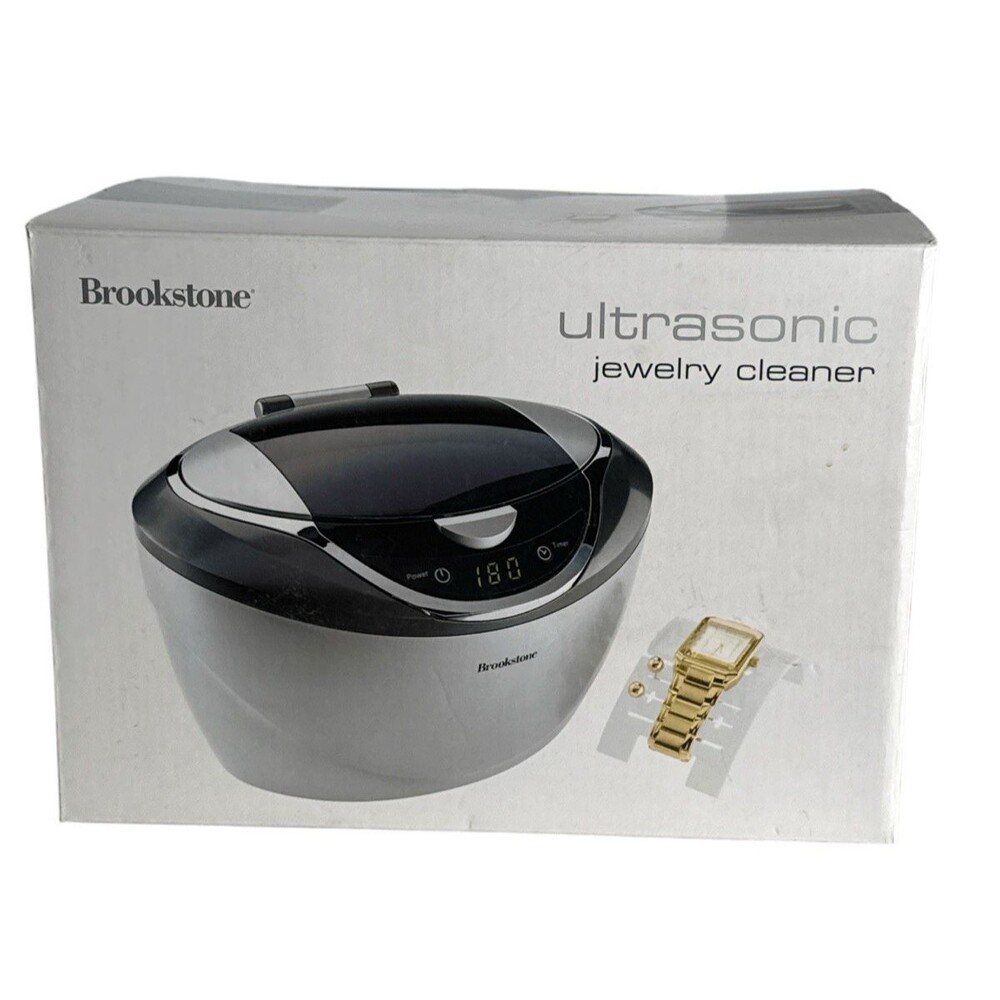 Brookstone Ultrasonic Jewelry Cleaner 572545 Digital Timer New Unused